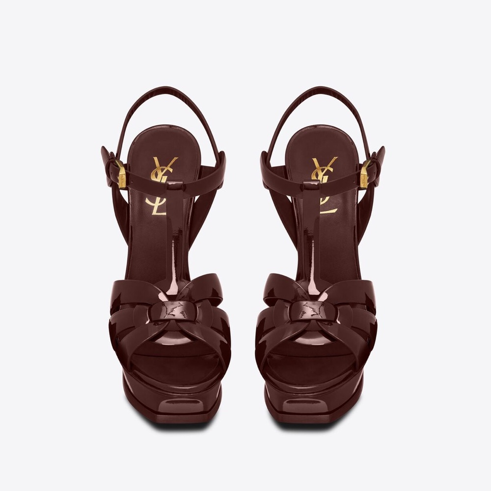TRIBUTE PLATFORM SANDALS IN PATENT LEATHER